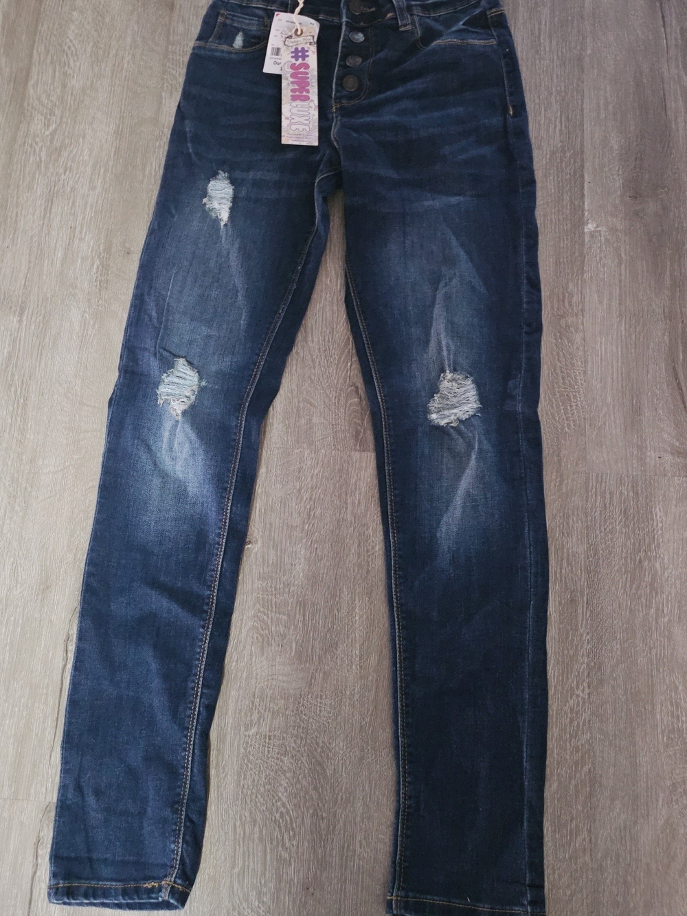 Candie's Dark Blue Distressed High-Rise Skinny Jeans